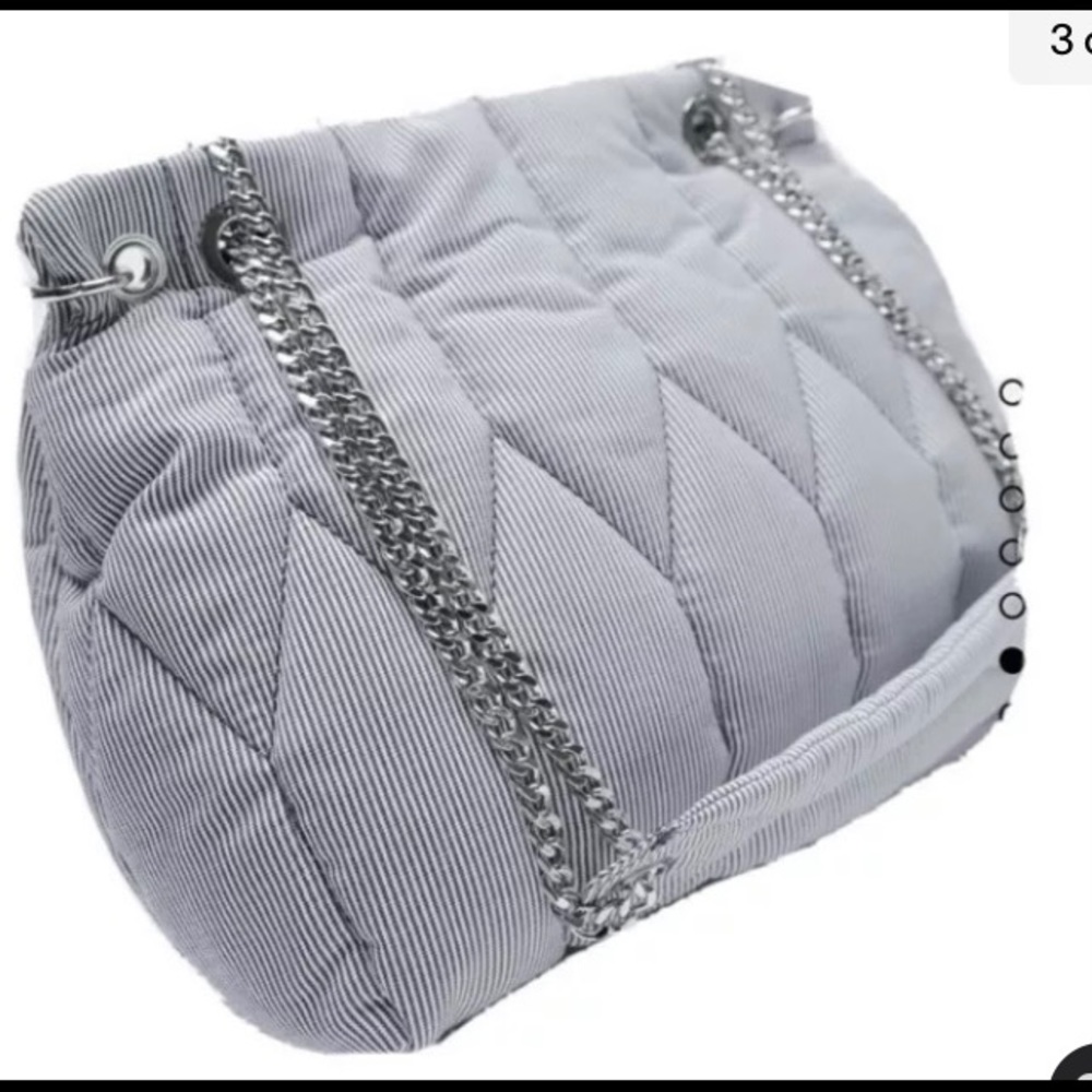 Zara Stripe Blue Quilted Shoulder Bag - 6655/710